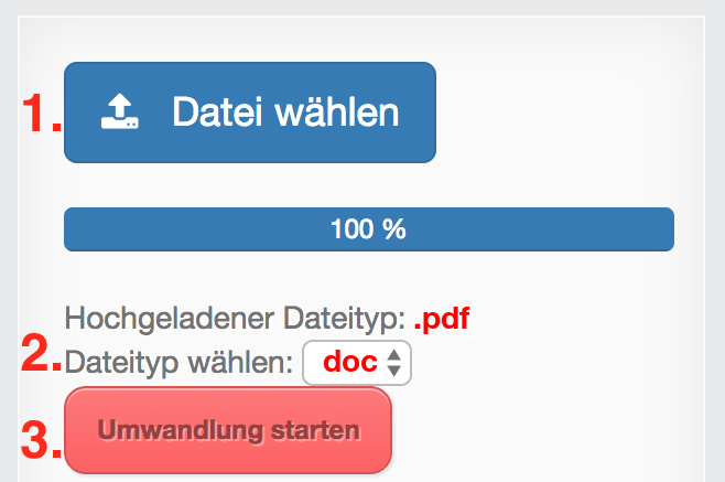 Anleitung PDF Dateien online in DOC konvertieren